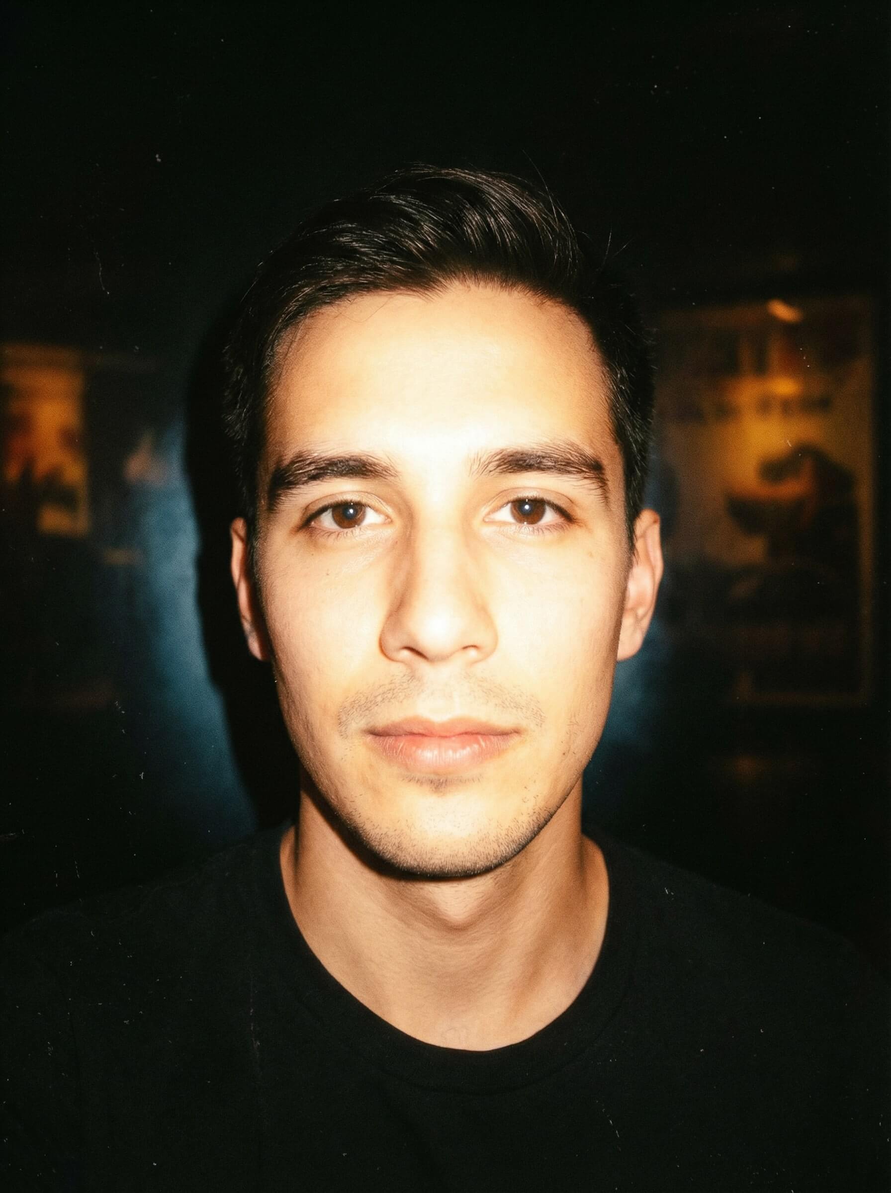 Dramatic low-key portrait with a spotlight effect